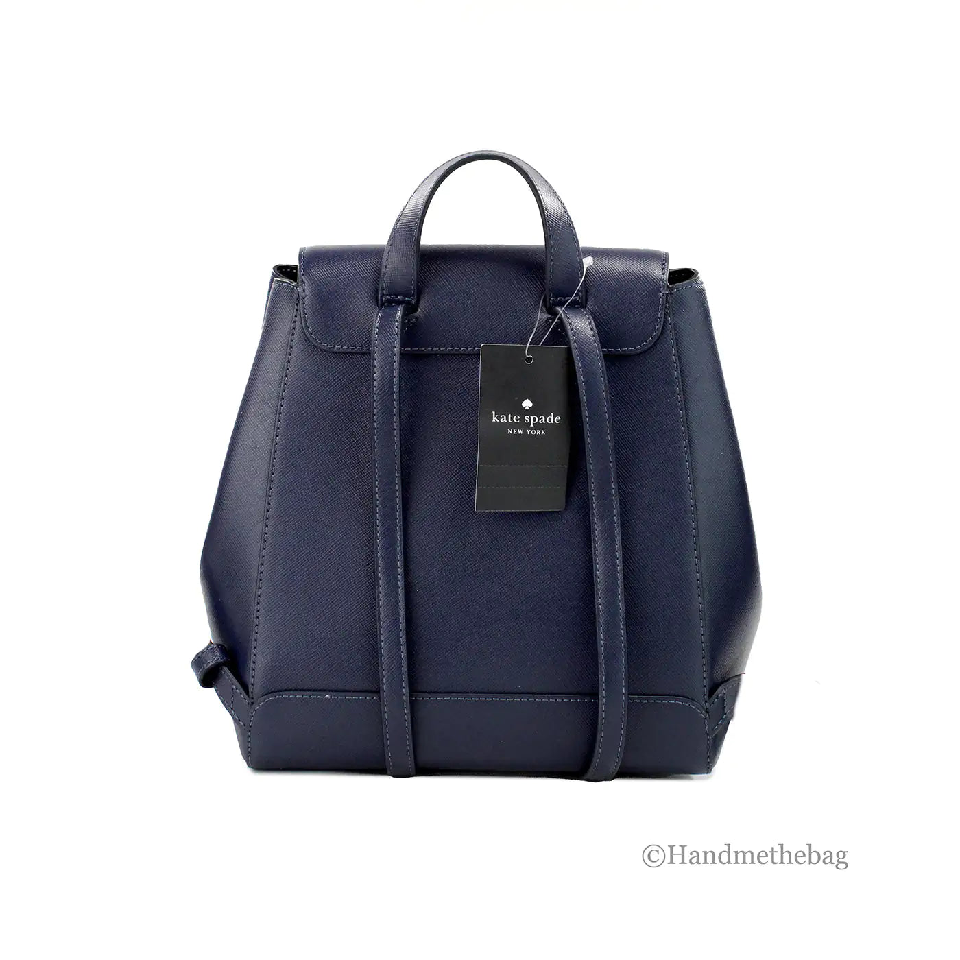 Kate Spade Madison Navy Leather Medium Flap Backpack